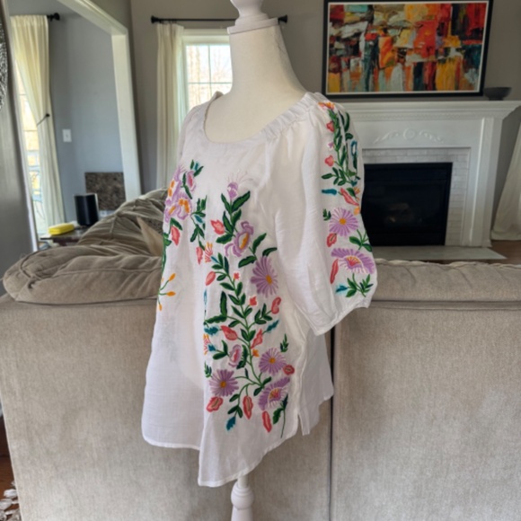 Sundance Vallejo Embroidered Top NWT in White Medium - Picture 5 of 10
